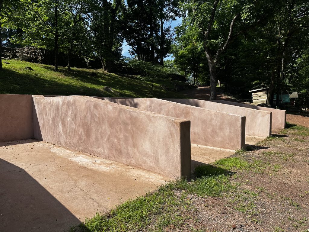 Material bins repaired with a new shotcrete face.